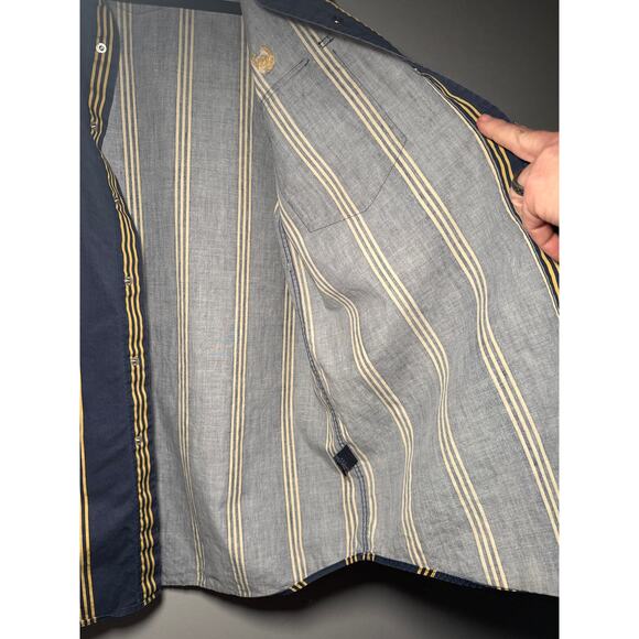 Panhandle Men's Medium Slim Fit Stripe Long Sleeve Western Snap Shirt - Picture 11 of 15